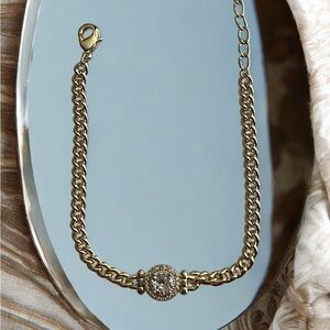 Chic Vintage Style 14k Gold Electroplated Chain Bracelet with Clasp